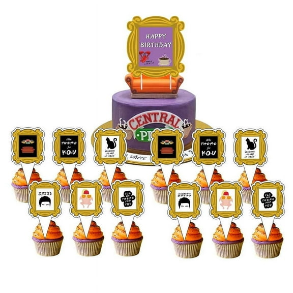 Friends TV Cake Topper CupcakeS Set Birthday Party Supplies Decoration Decor Kit