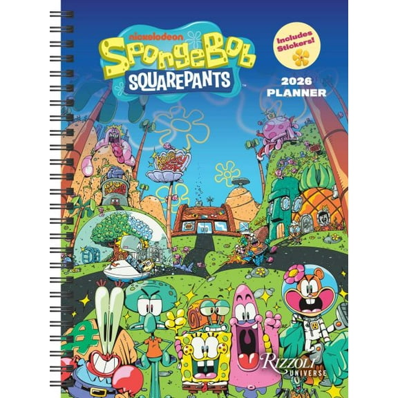 Pre-Owned Spongebob Squarepants 12-Month 2026 Planner Calendar (Includes Stickers), (Paperback)