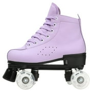 EONROACOO Kids Adult Roller Skates for Women Men, Light up Roller Sktes, Purple(Women 7.5/Men 6)