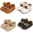 thumbnail image 5 of Baby Girls Mary Jane Flats with Bownot Non Slip Soft Sole PU Leather Newborn Infant Toddler First Walker Cirb Dress Shoes, 5 of 6