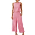 thumbnail image 2 of Cotton Linen Two Piece Sets for Women 2025 Wide Leg Two Piece Pants Set Casual Tank Tops Two Piece Outfits Summer Lounge Set, Limited Time Offer, 2 of 6