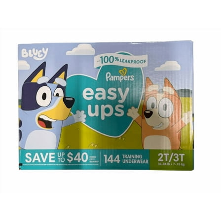 Pampers Easy Ups Training Underwear Bluey Size 2T-3T (16-34 lbs) 144 CT