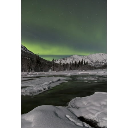 Aurora borealis over Annie Lake, Yukon, Canada Poster Print - Item #
