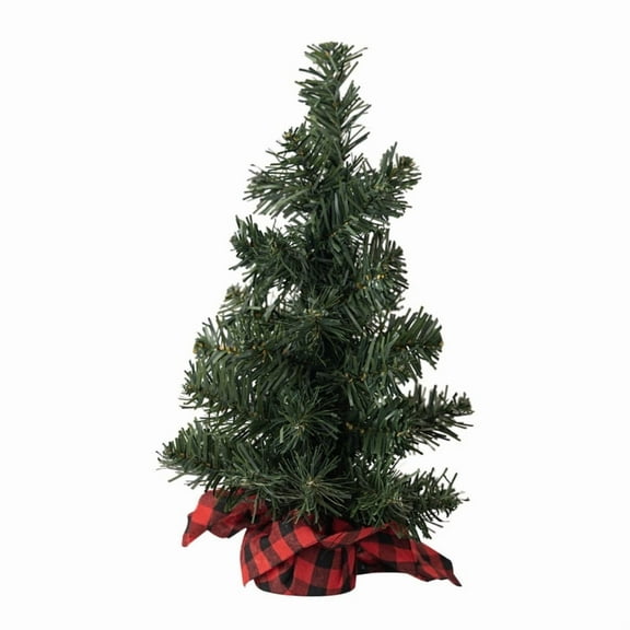 Miniature Christmas Tree Tabletop Decoration Realistic Pine Tree with Burlap Base Holiday Ornament Office Accessories