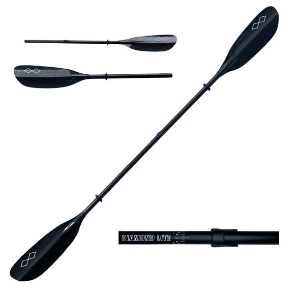 Diamond Lite Equipment Leverlock® Adjustable Kayak Paddle 2-Piece KLL 3K Carbon