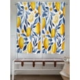 thumbnail image 6 of Bedroom Curtains 63 Inches length, Yellow Lemon Window Treatment Curtain Drapes, Blue Flower Leaves Spring Summer Plant Rod Pocket Curtain Panels for Living Room Kitchen, 42"x63", 2 Panels, 6 of 7