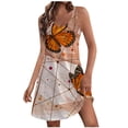 thumbnail image 1 of TSADFHJI Jupe en Jean Robe Débardeur Décontractée pour Femmes Robe Maxi Dégradée d'Été Plage Col en V Robe Ample m Orange, 1 of 4