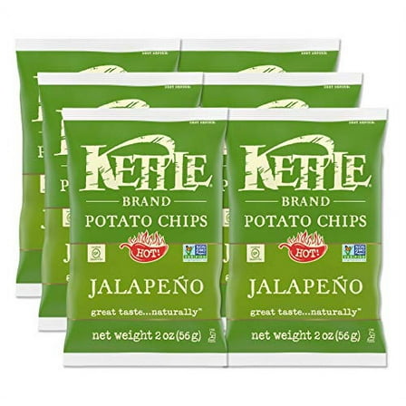 6 PACKS : Kettle Brand Potato Chips Caddy, Jalapeno, 2-Ounce Bags, 6 Count