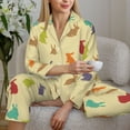 thumbnail image 4 of Wukai Colorful Rabbit Print Women's Pajama Set - Soft Long Sleeve Sleepwear for Comfort and Style-X-Large, 4 of 9