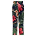 thumbnail image 6 of Tropical Leopards Vibrant Flowers Jungle Winter Female Pants Flannel High Waist Women Pants Lady Warm Straight Leg Plush Trousers, 6 of 7