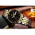 thumbnail image 3 of GUANQIN Men Business Analog Automatic Self-Winding Mechanical Stainless Steel Leather Business Wrist Watch Day Date Luminous Waterproof Sapphire Mirror Clock Man, 3 of 7