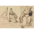 thumbnail image 3 of Benjamin Robert Haydon 14x11 Black Modern Framed Museum Art Print Titled - Studies of a Seated Woman, 3 of 5