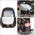 thumbnail image 4 of Mushroom and Moon Black Pattern 17" School Backpacks for Teens,Waterproof Oxford Fabric,S-Shape Padded Straps for School,Travel,Hiking,Camping, 4 of 6