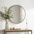 thumbnail image 6 of Round Wall Mirror 24" Black Circle Mirror for Bathroom with Metal Framed, Round Gold Mirror for Wall Decor, Vanity, Entryway Living Room, 6 of 14