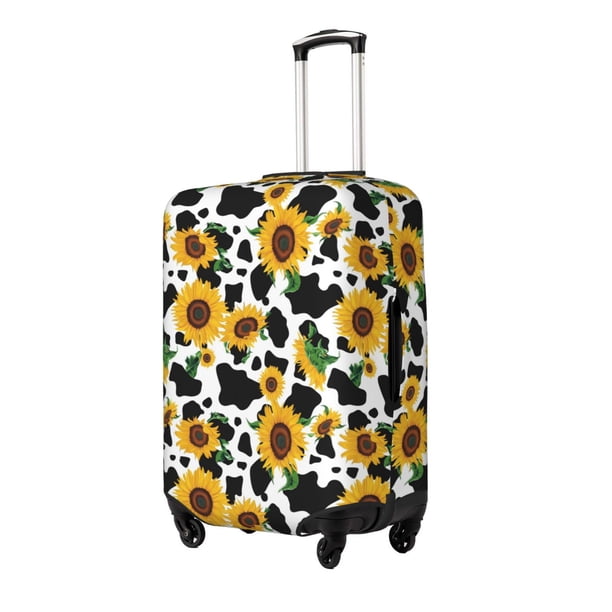 Fotbe Cute Cow Print Sunflower D Funda Protectora para Equipaje, Antirrayones y Resistente a la Suciedad, Compatible con Maletas de 18 a 32 Pulgadas-Large