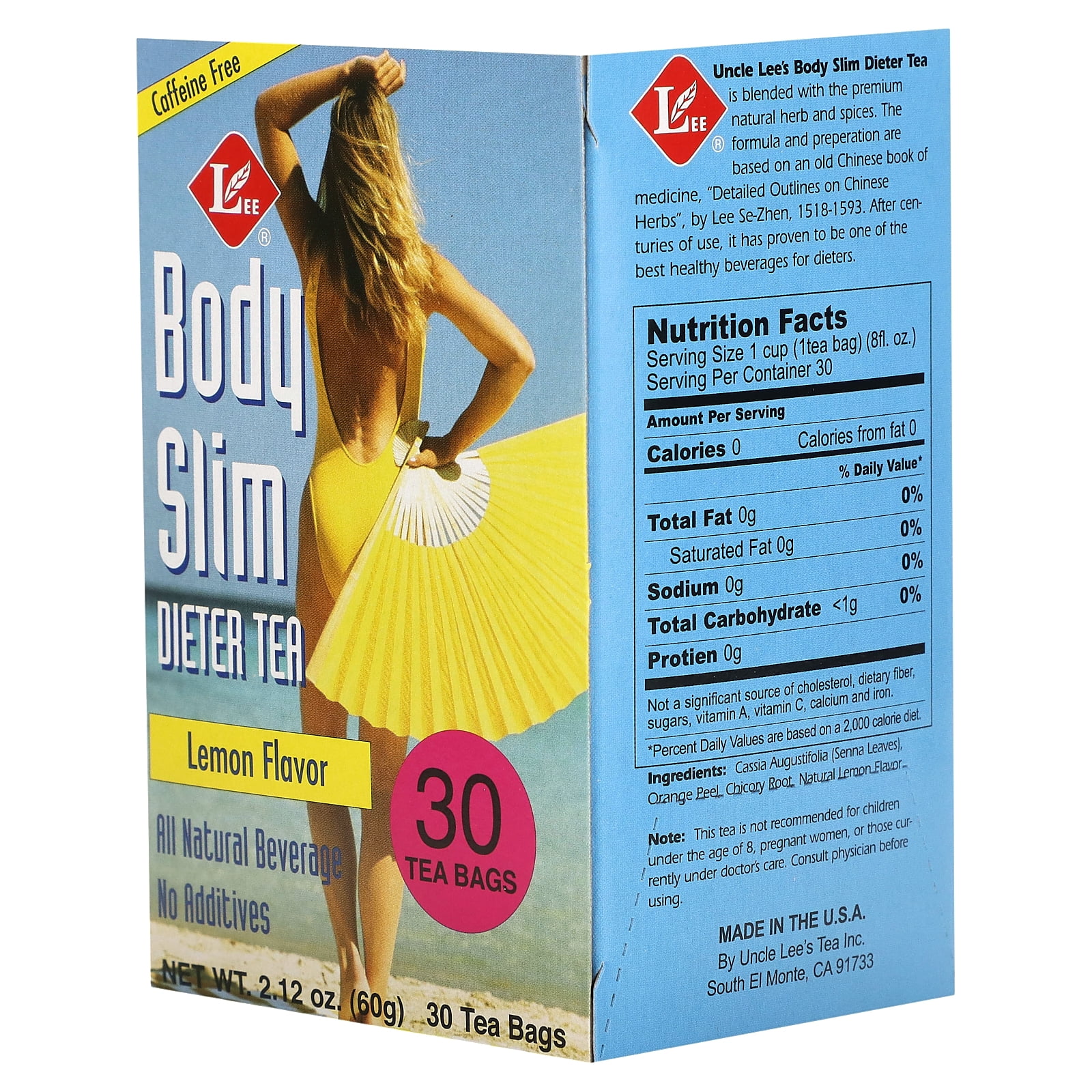 Uncle Lee's Body Slim Dieter Tea Lemon 30 Tea Bags - Walmart.com