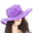 thumbnail image 6 of Women Fashion Elegant Floral Caps Wedding Church Dress Wide Brim Tea Hat Bucket Kentucky Derby Sun Hats, 6 of 6