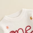 thumbnail image 4 of BemeyourBBs Baby Girl First Birthday Outfit One Embroidery Sweater Pullover Oversized Knit 1st Birthday Winter Cute Clothes, 4 of 7