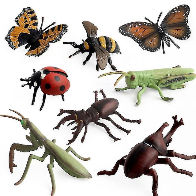 Modelo de muñeca con forma de insecto e insecto para niños, paquete de 8