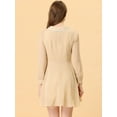 thumbnail image 4 of Allegra K Femmes Peter Pan Col Suisse Points à Manches Longues Rétro Mini Robe, 4 of 5