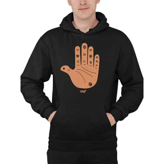 Astro Palmistry - Zodiac Hand Emoji Art Design Men's Hoodie