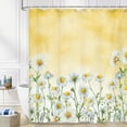 thumbnail image 4 of Yellow Daisy Shower Curtain Set Floral Fabric Bath Curtains Rustic Farmhouse Boho Style White Daisy with 12 Hooks Bring Country Charm and to Your Bathroom (70"x70) for a Fresh and Inviting Look, 4 of 6