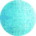thumbnail image 1 of Ahgly Company Indoor Round Oriental Turquoise Blue Industrial Area Rugs, 5' Round, 1 of 4