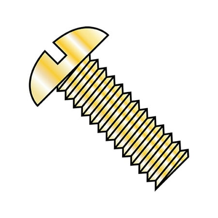 

8-32X1/2 Slotted Round Machine Screw Fully Threaded Zinc Yellow (Pack Qty 10 000) BC-0808MSRY