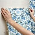 thumbnail image 4 of RoomMates Whimsical Creatures Blue Peel & Stick Wallpaper, 4 of 9