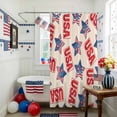 thumbnail image 3 of Independence Day Star Shower Curtain, 72" x 84", Patriotic Retro USA Flag Red Blue Star Fireworks Waterproof Bathroom Curtain Washable Shower Curtain Set with 12 Hooks, 3 of 9