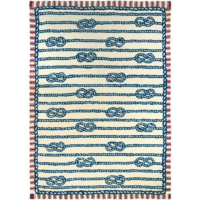 Homefires PPS-SCH001C 5 x 3 x 0.5 ft. Hand Hooked Sailors Knot Indoor & Outdoor Area Rug, Multi Color