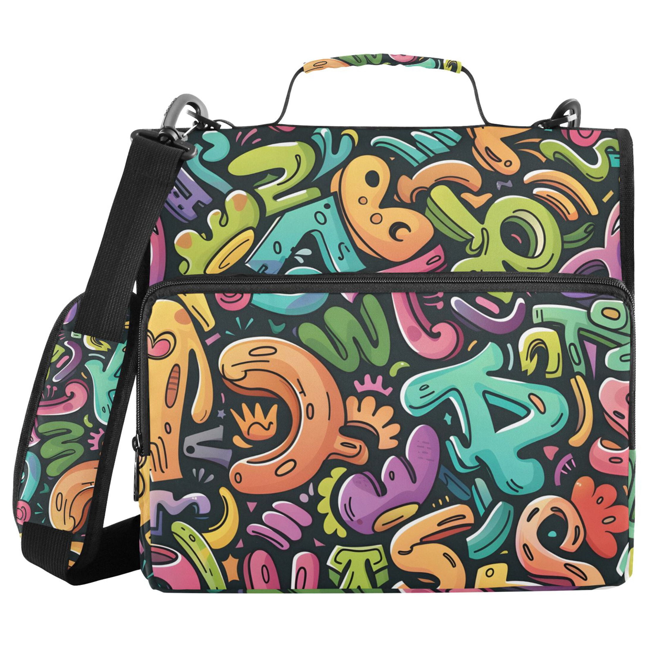 ALAZA Zipper Binder Funny Character 3 Ring Trapper Keeper File Folder Organizer Bag