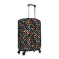 thumbnail image 3 of Kdxio Retro Tape Pattern Luggage Cover for Travel,Elastic and Durable,Fits 18-32 Inch,-No luggage included, 3 of 8