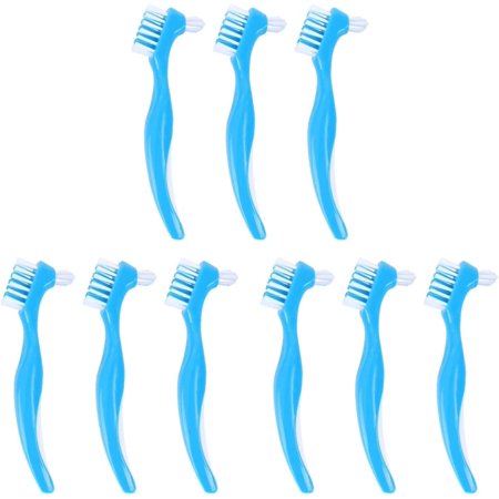 Hand Tools False Teeth Toothbrush 9 PCS Denture Toothbrush Plastic Denture Brush Hard Denture Cleaning Brush False Teeth Brush Deep Cleaning Brush Soft Denture Brush Kids Cleaning Set