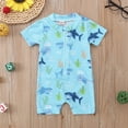 thumbnail image 2 of NIEWTR Toddler Baby Boy Swimsuit Kids Rash Guard Short Sleeve One Piece Bathing Suit Swimwear(Light Blue,3-6 Months), 2 of 7