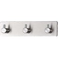 thumbnail image 1 of Triple Silver Hooks Stainless Steel Hook Brushed Nickel Self-Adhesive Hanger, Use in Kitchens, Bathrooms, Hallways for Coats, Towels, Hats, Robessilve, 1 of 5