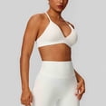 thumbnail image 5 of EaskTriop Women's V Neck Strappy Sports Bras - Wireless Padded Yoga Top Seamless Deep V Neck Bralette Workout Tank Tops for Women, 5 of 6