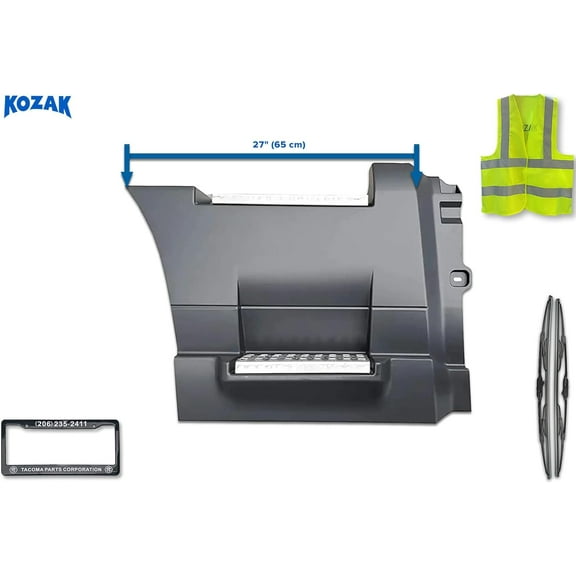 KOZAK Compatible with Volvo VNL 2018 Rear Step Side Fairing Panel Right Passenger Side 27" (65 cm) with steps