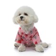 thumbnail image 2 of CSChome Dog Shirt Dog Shirt Lapel Collar Soft Comfortable Button Closure Cherry Pattern Summer Pullover Daily Wear, 2 of 7