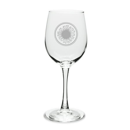 

Sunflower Deep Etched White Wine Glass