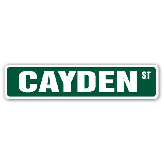 CAYDEN Street Sign Childrens Name Room Sign | Indoor/Outdoor |  24" Wide