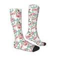 thumbnail image 4 of Lsque Flamingo Flower Printed Crew Socks Men's Women's LightWeight Thin Casual Calf Socks ,Knee High Socks,Cotton Socks, 4 of 9