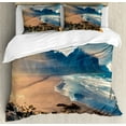 thumbnail image 1 of Iceland Duvet Cover Set King Size, Stokksnes Headland on Southeastern Coastal, Decorative 3 Piece Bedding Set with 2 Pillow Shams, Multicolor, by Ambesonne, 1 of 3