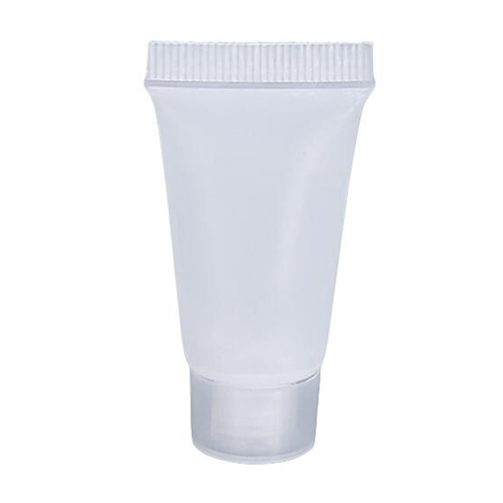 EHJRE 100Pcs Empty Bottle 5ml with Caps Refillable Portable Plastic .Container . .Shampoo Squeeze Bottle .Hand Lotion Travel - glossy white