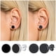 thumbnail image 5 of Pendientes de botón Silvora Onyx Negro Plata de ley 925 8MM para hombres y mujeres, 5 of 8