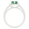 thumbnail image 4 of 2.38ct marquise cut green emerald 18k white gold halo Bridal Wedding Engagement Promise Anniversary Ring for Women size 5.25, 4 of 7