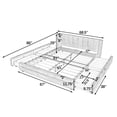 thumbnail image 5 of Modern Blueish Green Wood Frame Queen Size Platform Bed, Queen Chenille Upholstered Platform Bed with Headboard & 4 Drawers, 5 of 9