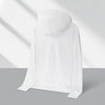 thumbnail image 3 of BXINGOHAI Men's Sun Protection Hoodie Jacket Plus Size Lightweight Jacket Full Zip Long Sleeve Shirts Outdoor Fishing Hiking Outwear White,L, 3 of 3