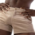 thumbnail image 6 of YTCAMLO Cotton Mens Ribbed Summer Shorts Casual Flat Front Workout Shorts Jogging Sweat Shorts with Pockets Soft Breathable Outdoor, Khaki L, 6 of 7