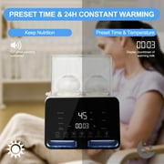 Baby Bottle Warmer, Lychee Portable Dual Bottle 9-in-1 Fast Milk Warmer & Sterilizer with LCD Display, Timer & 48H Accurate Temperature Control for Breastmilk & Formula, BPA Free